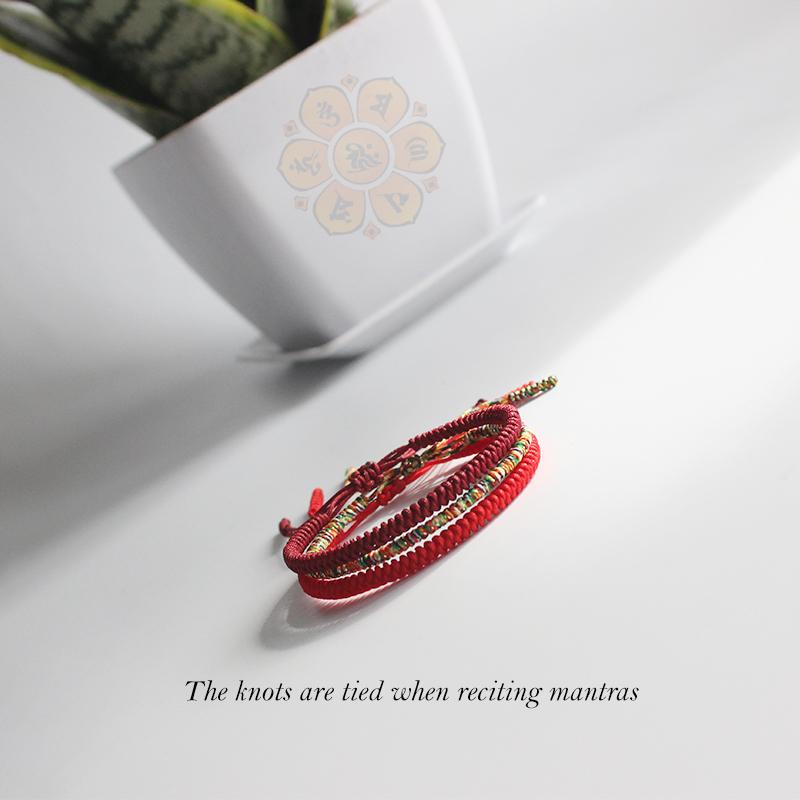 Tibetan Buddhist Handmade Lucky Knots Rope Bracelet - Protection