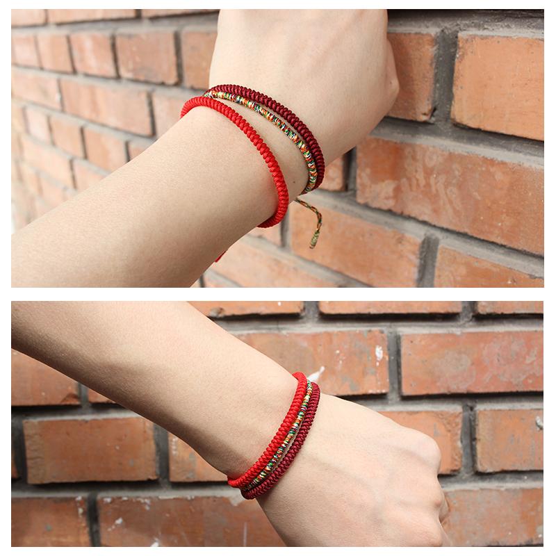 Tibetan Buddhist Handmade Lucky Knots Rope Bracelet - Protection