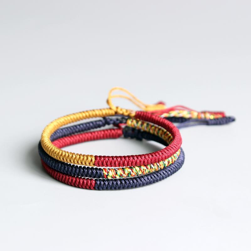 Tibetan Buddhist Handmade Lucky Knots Rope Bracelet - Peace