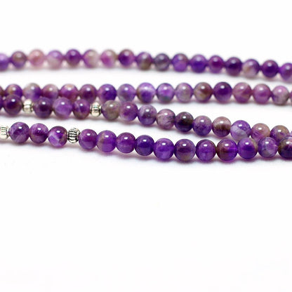 108 Amethyst Purple Mala Beads Lotus Bracelet