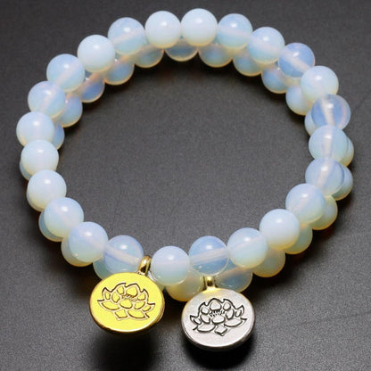 Lotus Flower Moonstone Bracelet