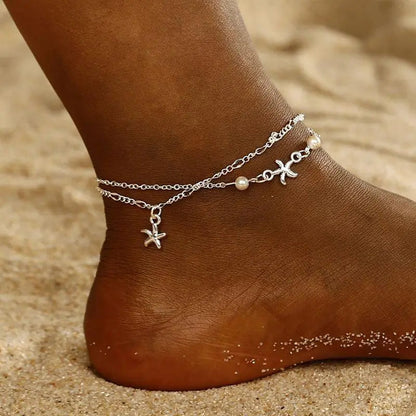 2-Layer Boho Coral Anklet