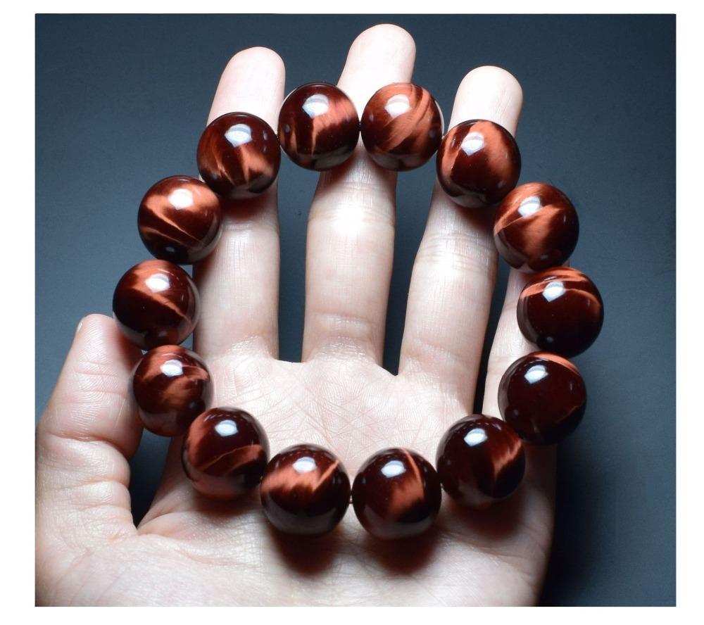 Natural Red Tiger's Eye Beads Bracelet