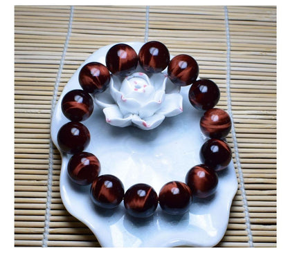 Natural Red Tiger's Eye Beads Bracelet