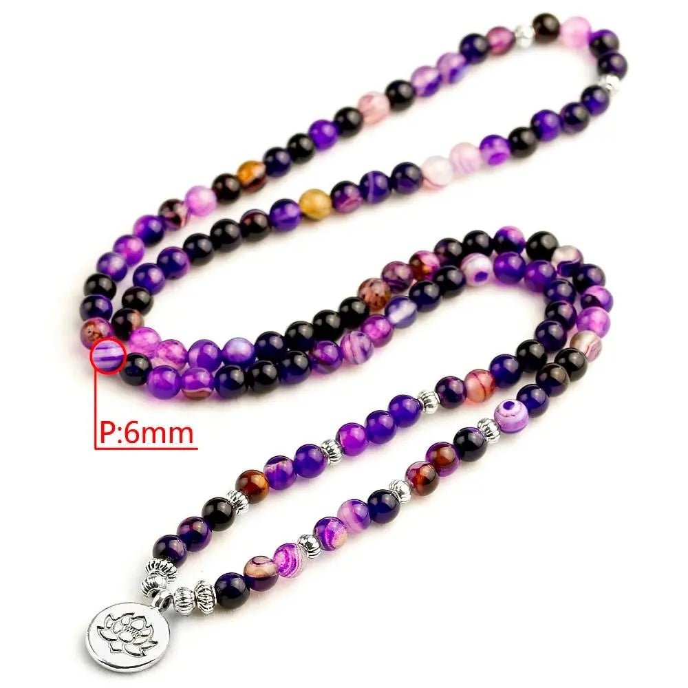 Purple Agate Power 108 Mala