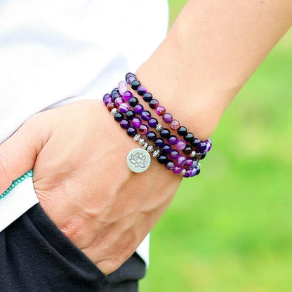 Purple Agate Power 108 Mala