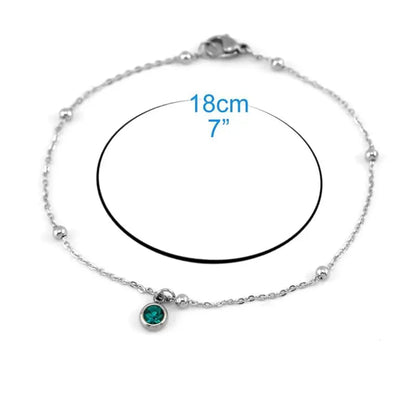 Lucky Birthstone Cable Chain Bracelet