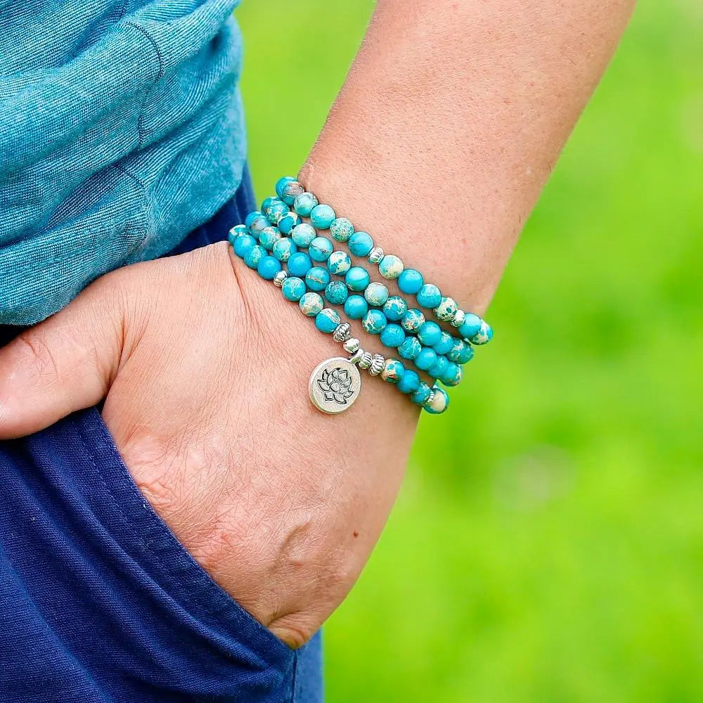 Healing Natural Turquoise Mala Beads