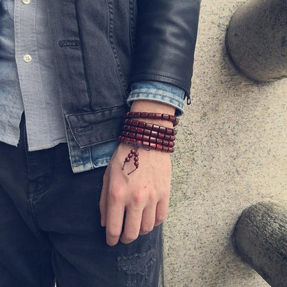 108 Tibetan Redwood Wood Beads Mala Bracelet