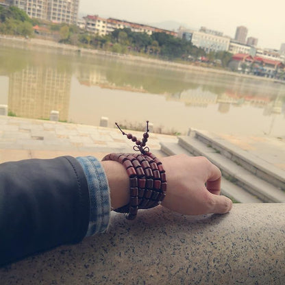 108 Tibetan Redwood Wood Beads Mala Bracelet