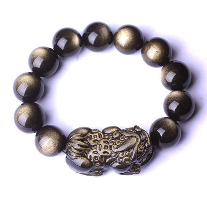 Gold Sheen Obsidian Pixiu Wealth Bracelet