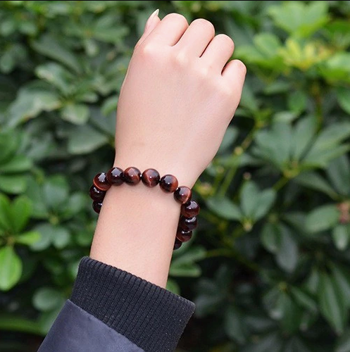 Natural Red Tiger's Eye Beads Bracelet