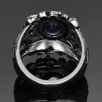 Flower Purple Amethyst Ring