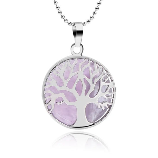 Tree Of Life Healing Stone Openwork Necklace