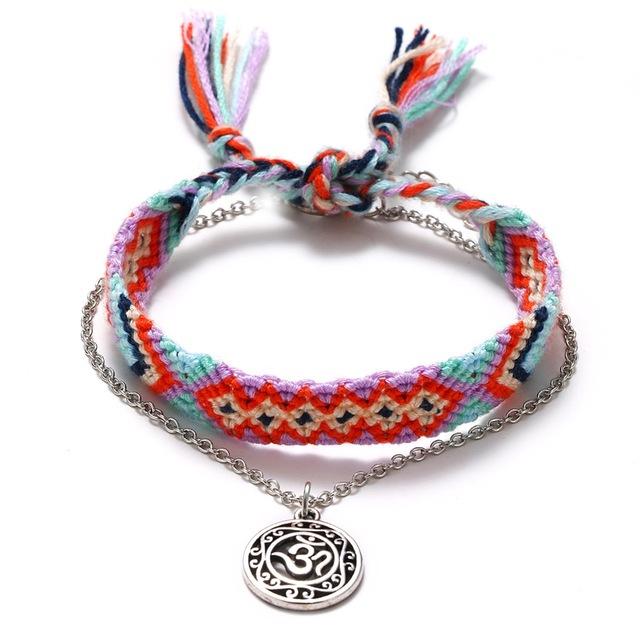 SUMMER is HERE! 2 /pc Cotton & OM Symbol Anklet/ Bracelet