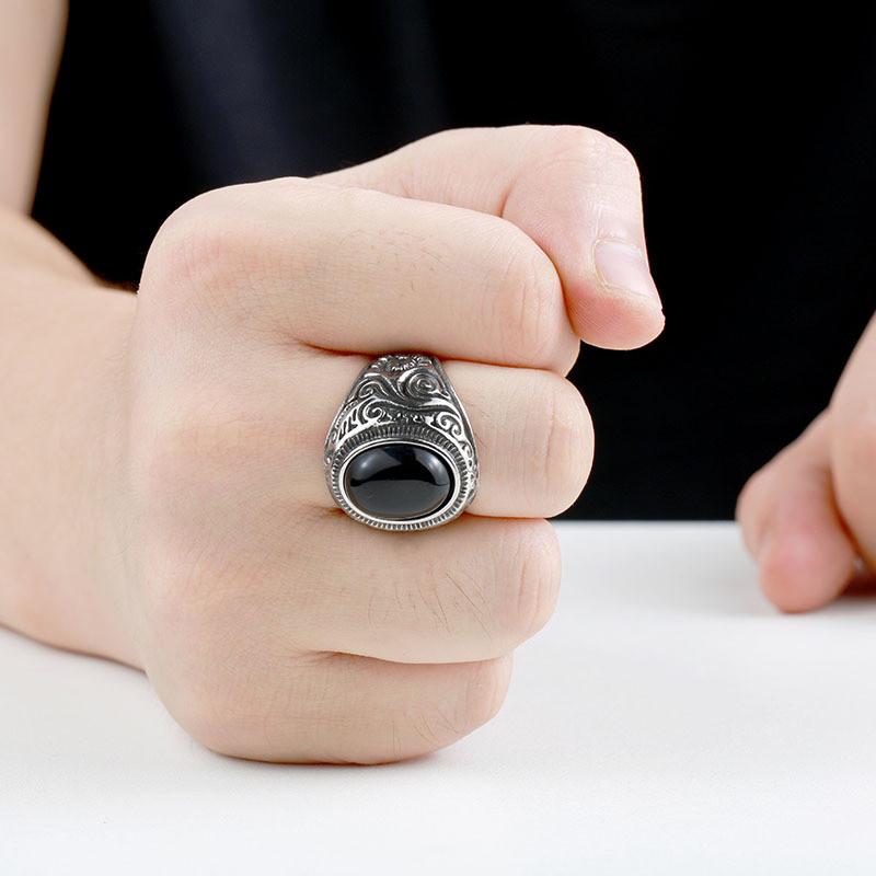 Opal Stainless Steel Vintage Ring