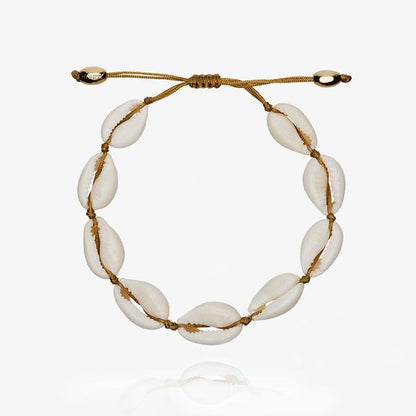 ANCIENT MONEY Cowry 24K Plated Accent Shell ANKLET