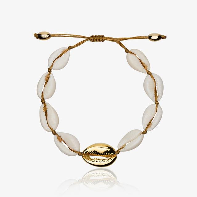 ANCIENT MONEY Cowry 24K Plated Accent Shell ANKLET