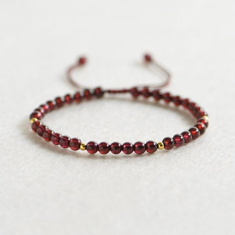 Weave Red String Garnet Bracelet for Career Success