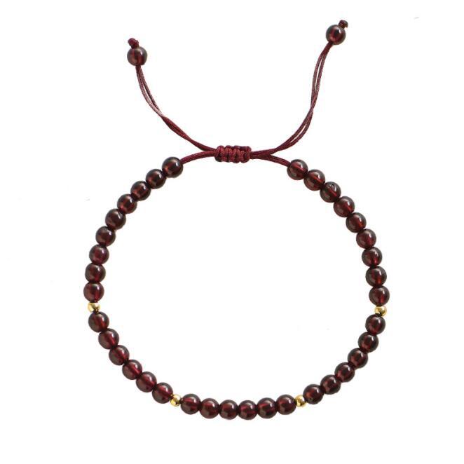 Weave Red String Garnet Bracelet for Career Success