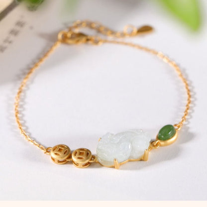 White Jade Pixiu Lucky Bracelet